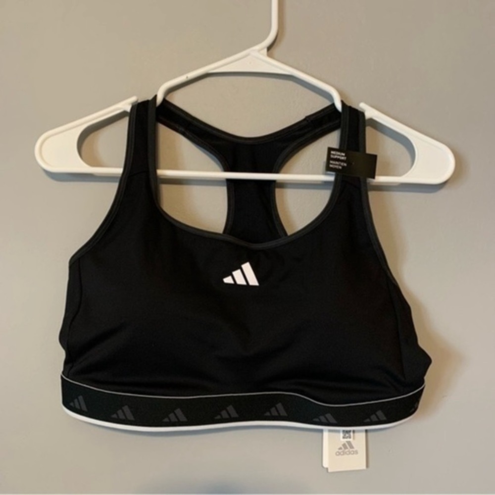 NWT. ADIDAS Hyperglam Powerreact Medium-Support Techfit Bra - Picture 5 of 7